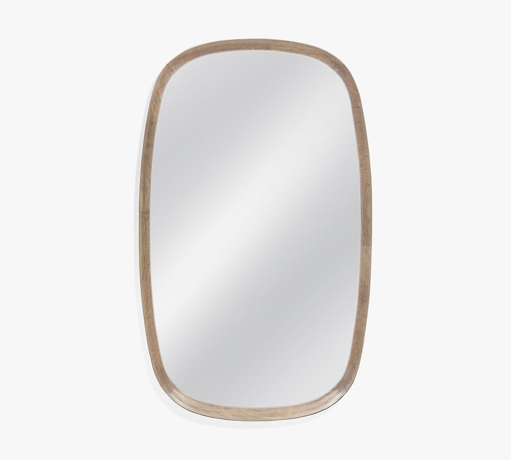 NoHo Wooden Rounded Rectangular Wall Mirror 36&quot; x 22&quot;