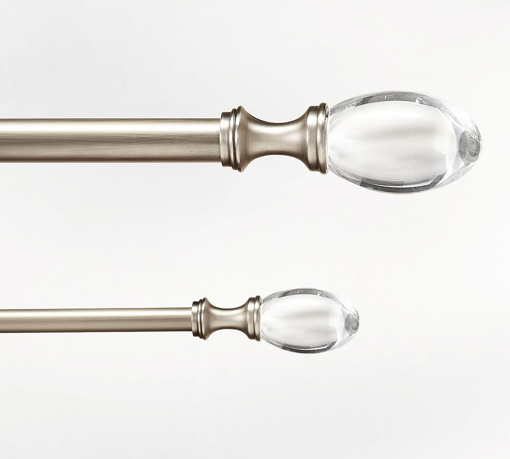 Open Box: Pewter Glass Oval Finial - Set of 2