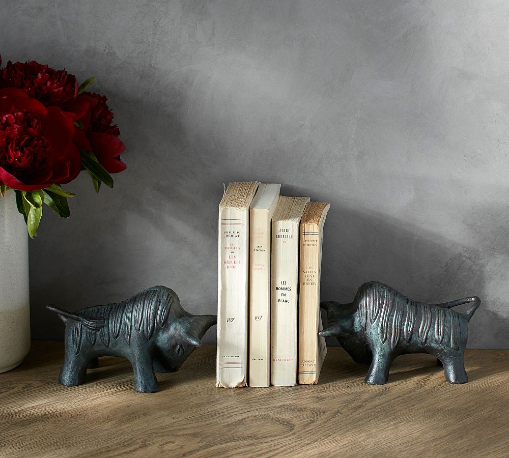 Ox Bookend, Antique Bronze