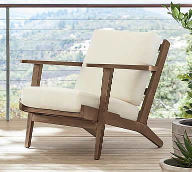 Raylan Teak Outdoor Lounge Chair Pottery Barn