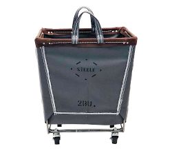 Medium Square Canvas Laundry Basket with Wheels