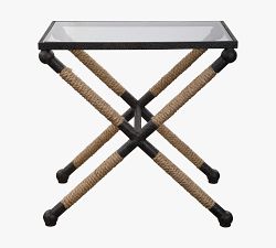 Rora Rectangular Metal &amp; Glass Accent Table (22&quot;)