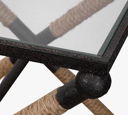Rora Rectangular Metal &amp; Glass Accent Table (22&quot;)