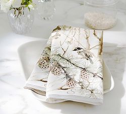 Snow Pine Bird Guest Towel, Set of 2