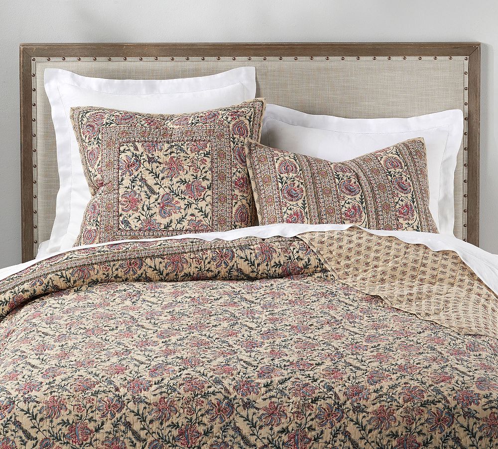 Anja Kalamkari Cotton Quilt &amp; Shams