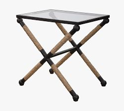 Rora Rectangular Metal &amp; Glass Accent Table (22&quot;)