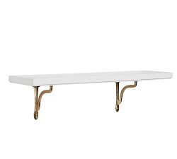 Sarah Bartholomew Nola Shelf With Brackets - White/Gold