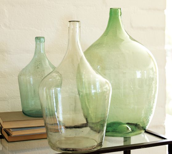 Vintage Glass Wine Bottle Vases