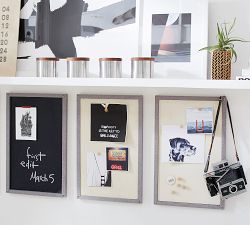 Gray Blythe Linen Desk, Pinboard