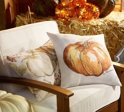 Painted Pumpkin Patch Outdoor Pillow