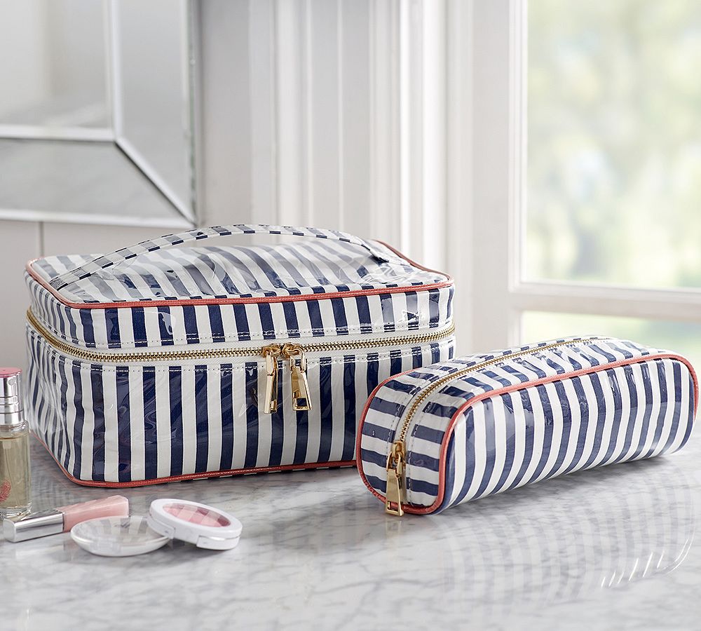 Stripe Print Train Case, Set of 2
