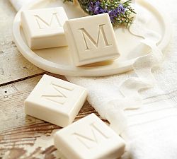 Monogrammed Paperwhite Square Soap Set