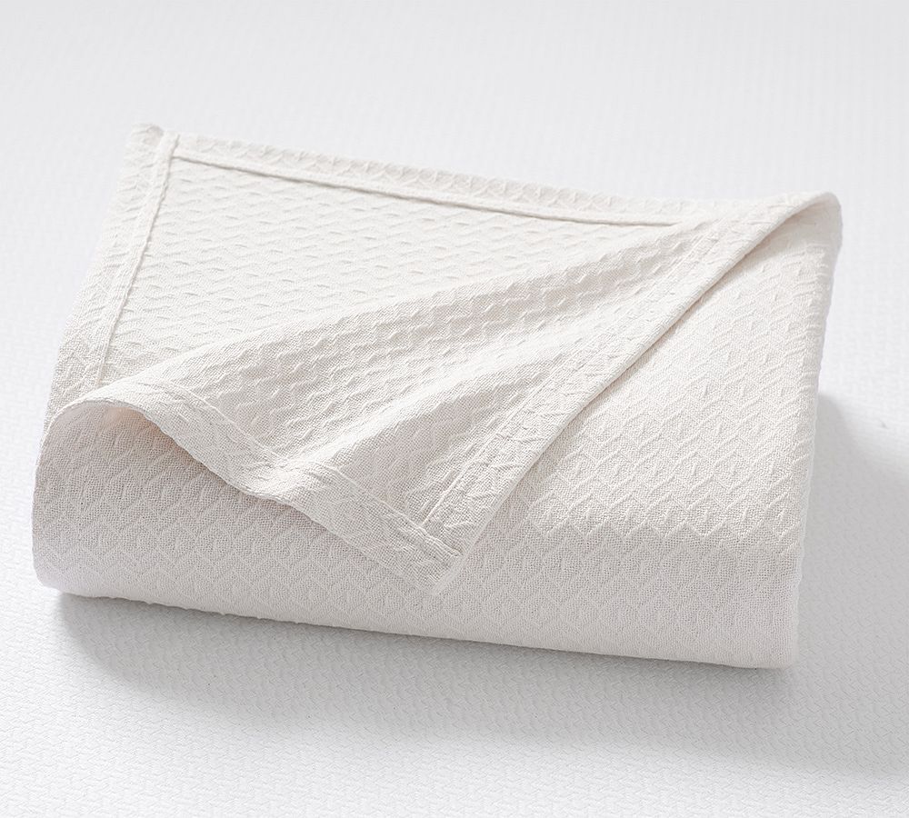 Diamond Organic Cotton Blanket - Ivory