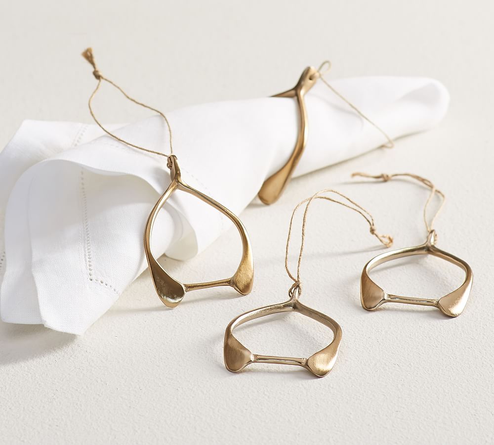 Wishbone Metal Napkin Rings - Set of 4