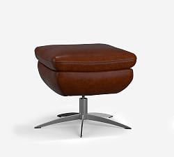 Open Box: Wells Leather Swivel Ottoman