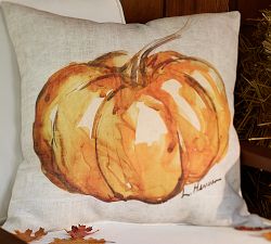 Painted Pumpkin Patch Outdoor Pillow