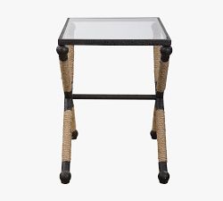 Rora Rectangular Metal &amp; Glass Accent Table (22&quot;)