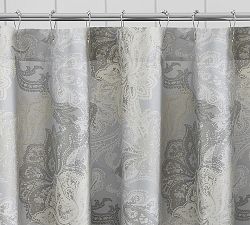 Willow Paisley Egyptian Cotton Shower Curtain