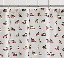 Woody Car Organic Shower Curtain