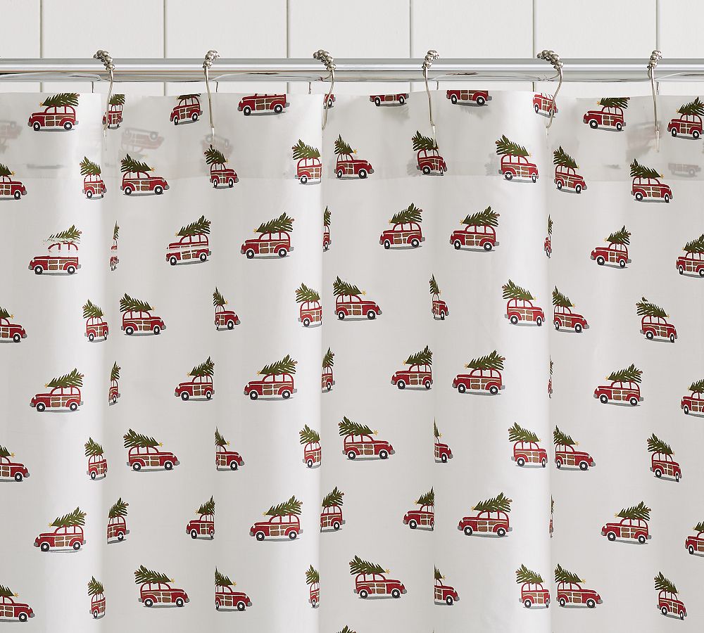 Woody Car Organic Shower Curtain