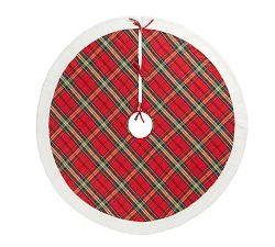 Faux Sherpa and Plaid Tree Skirt