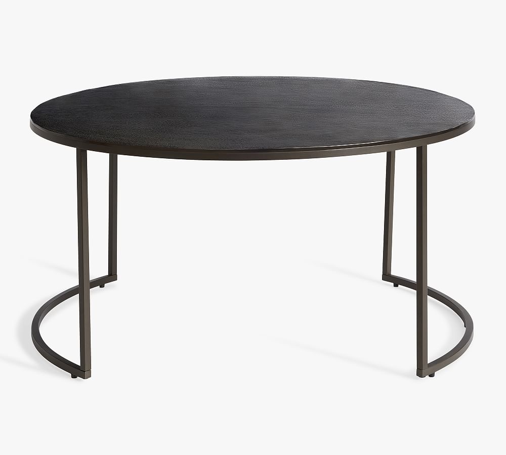 Open Box: Duke Round Metal Nesting Coffee Tables, Bronze, Large