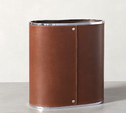 Drake Leather Trash Can