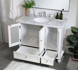 Page 42&quot; Asymmetric Single Sink Vanity with Doors