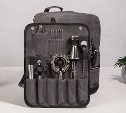 Waxed Canvas Bar Backpack Portable Cocktail Set