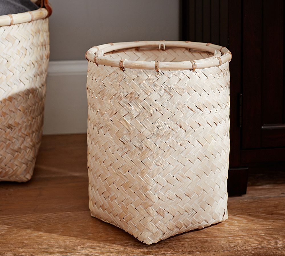 Whitewashed Wastebasket