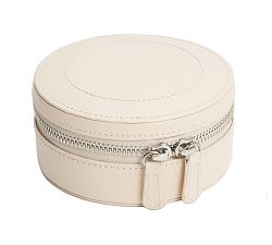 Sophia Mini-Zip Round Leather Jewelry Case