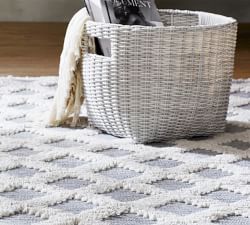 Torrey All-Weather Wicker Round Utility Basket - White Wash