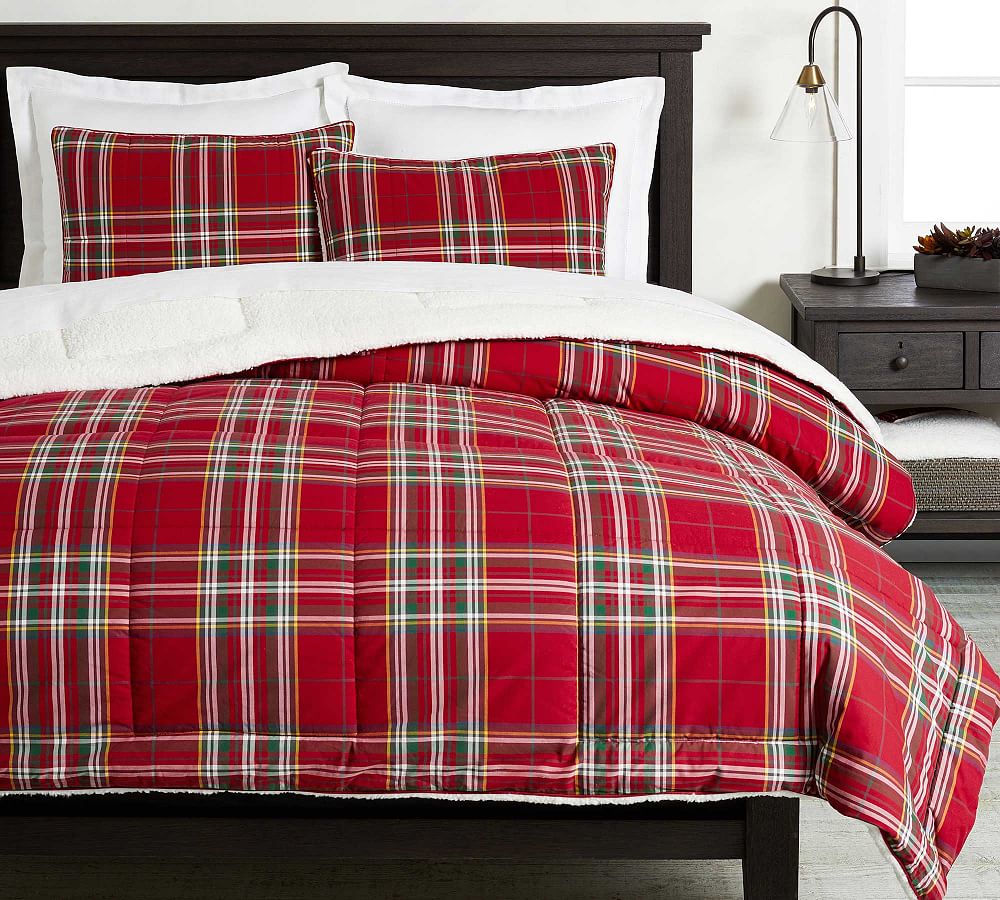 Sierra Plaid Sherpa Comforter &amp; Shams