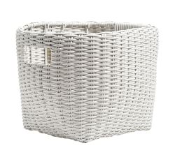Torrey All-Weather Wicker Round Utility Basket - White Wash