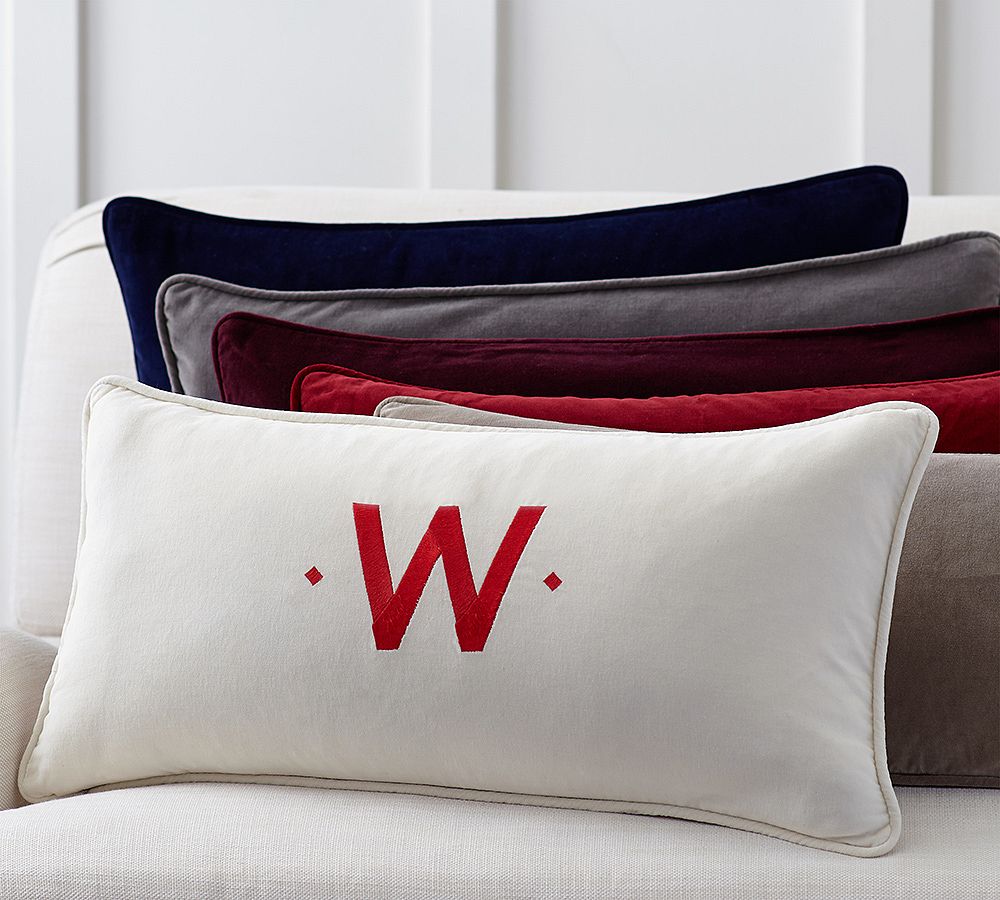 Solid Velvet Lumbar Pillow Cover