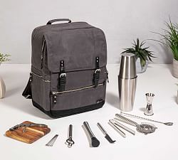 Waxed Canvas Bar Backpack Portable Cocktail Set