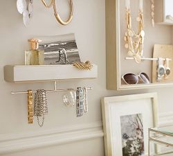 Blake Wall Mount Jewelry Tray With Hooks