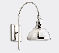 Arc Industrial Ribbed Glass Sconce (18'')