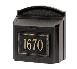 Beaded Wall Mailbox- Black/ Gold