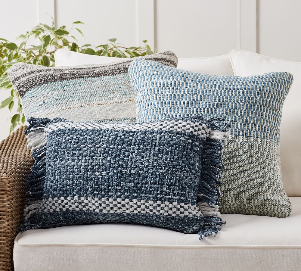 Coastal Horizon Blue Outdoor Pillow Set