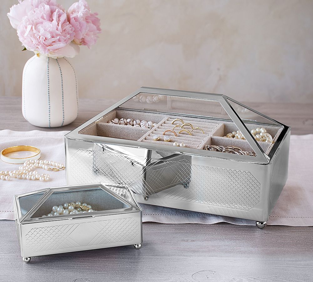 Conservatory Metal &amp; Glass Jewelry Box