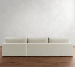 Westwood Fin Arm Deep Seat Slipcovered Chaise Sectional (130&quot;-148&quot;)