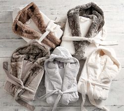 Open Box: Ombre Tipped Faux Fur Robe, Large, Caramel/Ombre