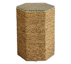 Dixon Geometric Seagrass End Table (13&quot;)
