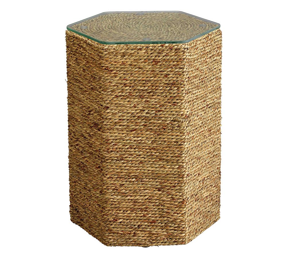 Dixon Geometric Seagrass End Table (13&quot;)