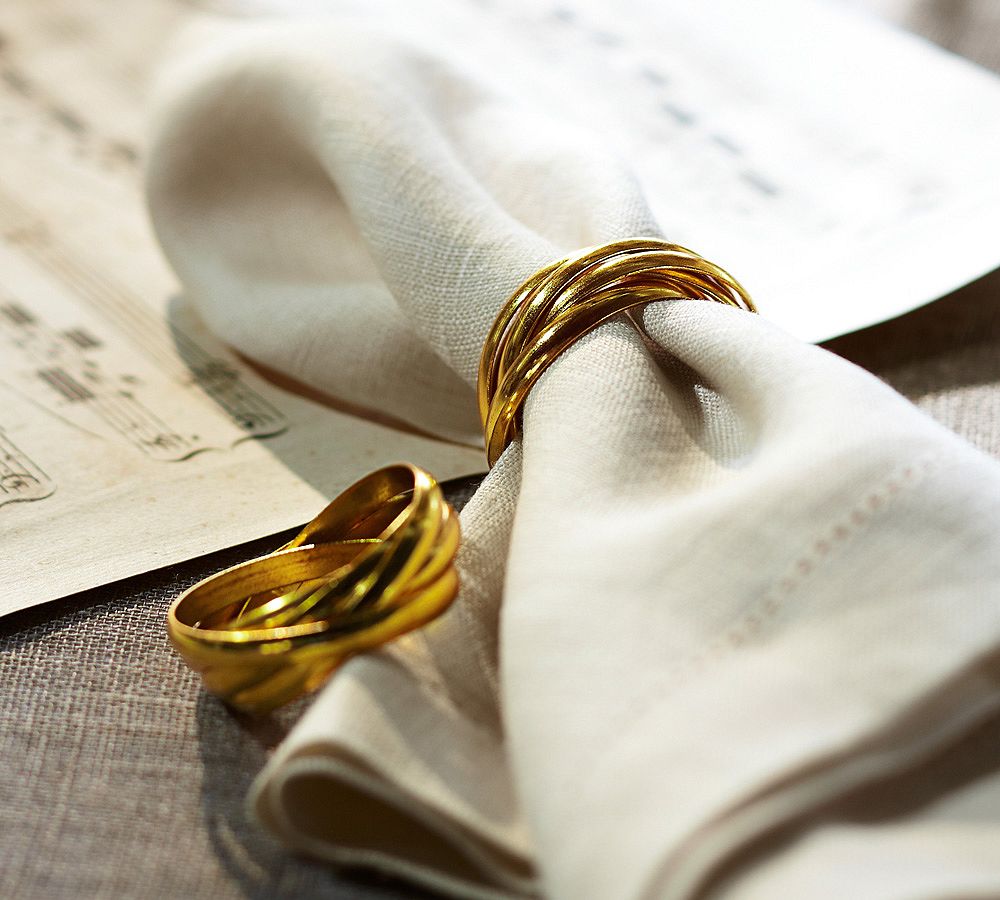 Five Golden Rings Napkin Ring, Set of 4