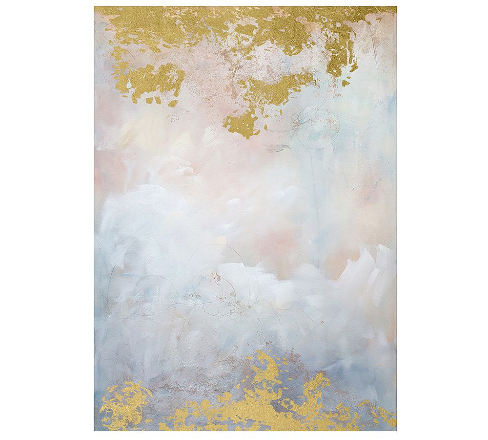 Blushing Breeze Hand Embellished Canvas Print