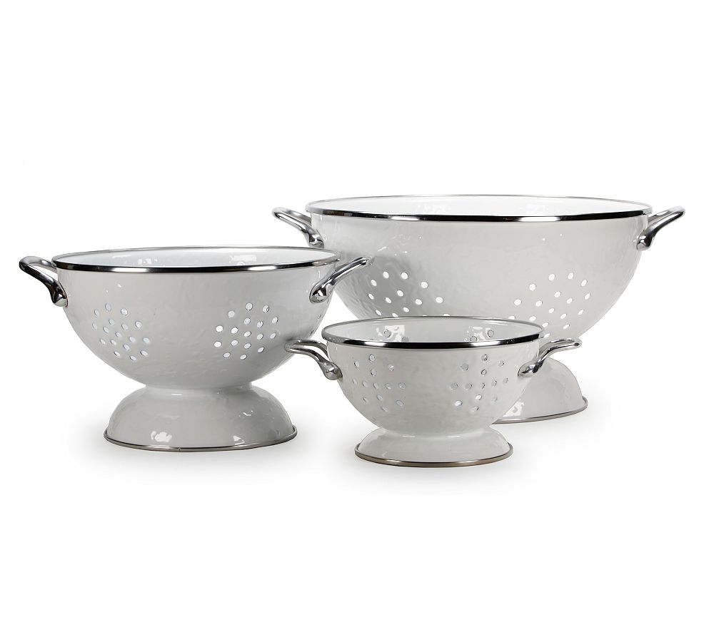 Golden Rabbit Enamel Colanders - Set of 3