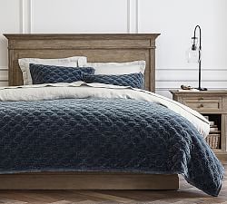 Open Box: Velvet Lattice Quilt &amp; Shams - Cobalt, King/Cal. King