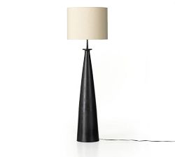 Fairley Metal Floor Lamp with Linen Drum Shade (60&quot;)